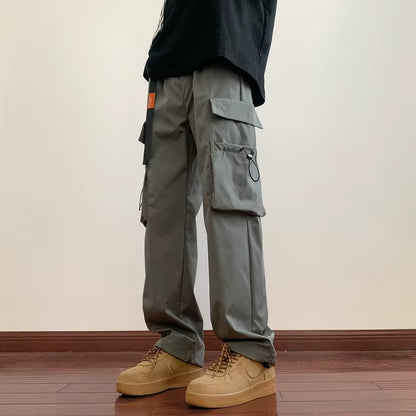 2024 Hip Hop Men Multi-Pocket Elastic Waist Design Harem Pant Street Punk Hip Hop Casual Trousers Joggers Male Cargo Pants ABZ51