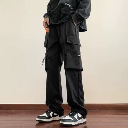2024 Hip Hop Men Multi-Pocket Elastic Waist Design Harem Pant Street Punk Hip Hop Casual Trousers Joggers Male Cargo Pants ABZ51