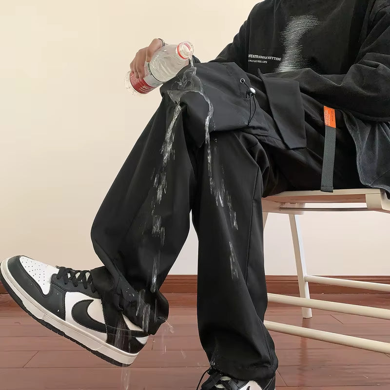 2024 Hip Hop Men Multi-Pocket Elastic Waist Design Harem Pant Street Punk Hip Hop Casual Trousers Joggers Male Cargo Pants ABZ51